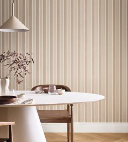 Classic Lines Wallpaper by Caselio Taupe Or