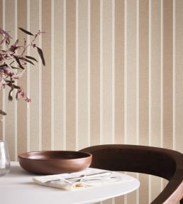 Classic Lines Wallpaper by Caselio Taupe Or
