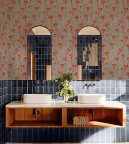 Clavelitos Wallpaper by Tres Tintas Grey