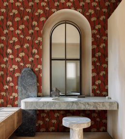 Clavelitos Wallpaper by Tres Tintas Red