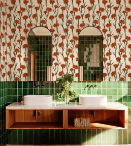 Clavelitos Wallpaper by Tres Tintas White