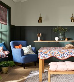 Clementine Fabric by Clarke & Clarke Midnight/Spice
