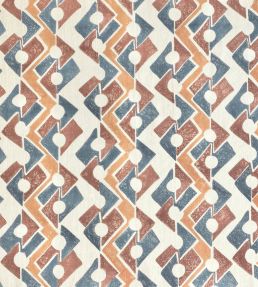 Click Fabric by Ian Sanderson Rust Blue