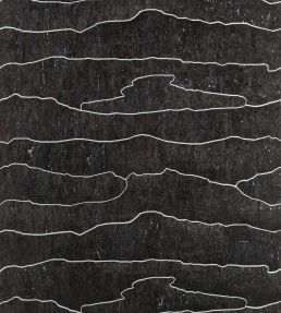 Cloud Mosaic Wallpaper by Thibaut Black Silver