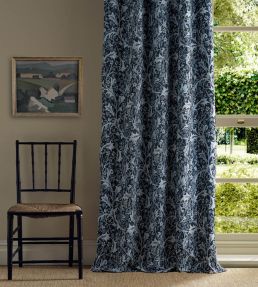 Clover & Vine Weave Fabric by Morris & Co Indigo