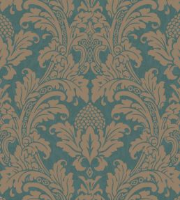 Blake Wallpaper by Cole & Son Teal & Silver