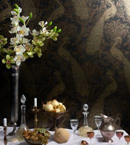 Byron Wallpaper by Cole & Son Charcoal & Silver