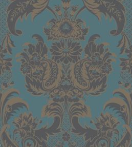 Wyndham Wallpaper by Cole & Son Teal & Charcoal