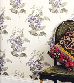 Madras Violet Wallpaper by Cole & Son Lilac & Stone