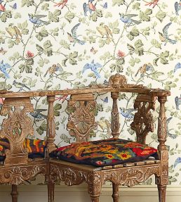 Winter Birds Wallpaper by Cole & Son Multi & Olive