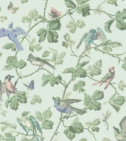 Winter Birds Wallpaper by Cole & Son Lilac & Teal