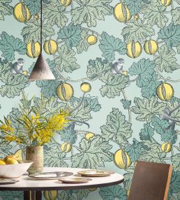Frutto Proibito Wallpaper by Cole & Son Print Room Blue and Lemon