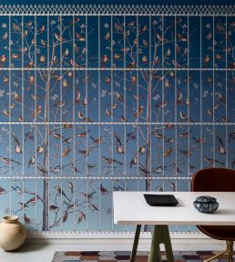 Uccelli Mural by Cole & Son Cerulean Sky