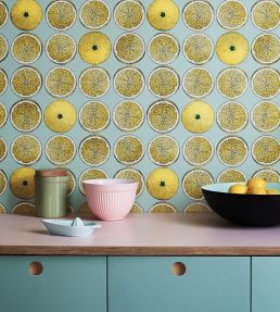 Arance Wallpaper by Cole & Son Orange and Stone