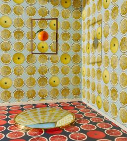 Arance Wallpaper by Cole & Son Orange and Stone