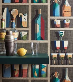 Cocktails Wallpaper by Cole & Son Soot and Snow
