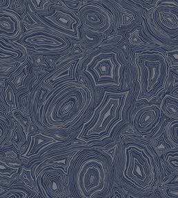 Malachite Wallpaper by Cole & Son Royal Blue and Silver