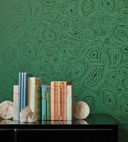 Malachite Wallpaper by Cole & Son Emerald and Black