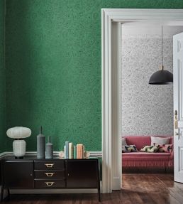 Malachite Wallpaper by Cole & Son Emerald and Black