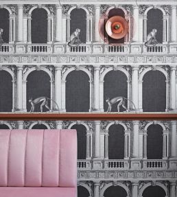 Procuratie E Scimmie Wallpaper by Cole & Son Black and White