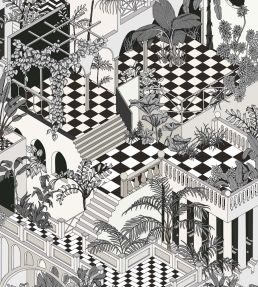 Miami Fabric by Cole & Son Black & White