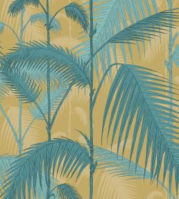 Palm Jungle Fabric by Cole & Son Ochre & Petrol