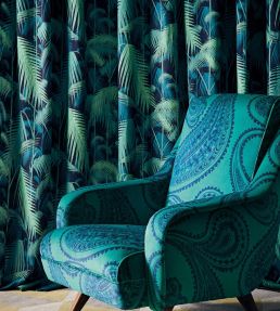 Palm Jungle Fabric by Cole & Son Hyacinth on White