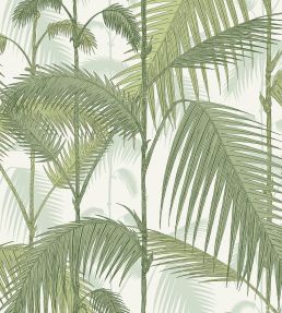 Palm Jungle Fabric by Cole & Son Olive Green on White