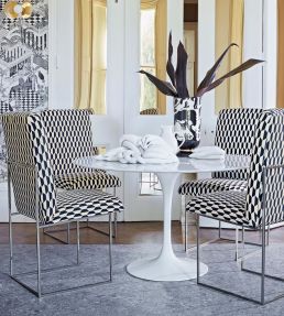 Tile Fabric by Cole & Son Soot/Snow