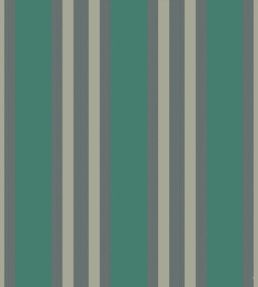 Polo Stripe Wallpaper by Cole & Son Teal/Gilver