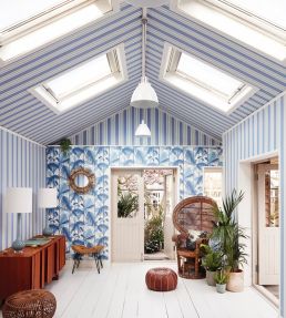 Polo Stripe Wallpaper by Cole & Son Blue