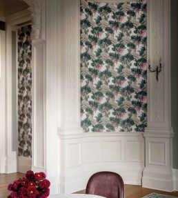 Babylon Wallpaper by Cole & Son Teal/Pink