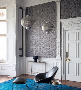 Medina Wallpaper by Cole & Son Soot/Snow