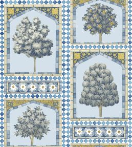 Sultans Palace Wallpaper by Cole & Son China Blue/Ochre