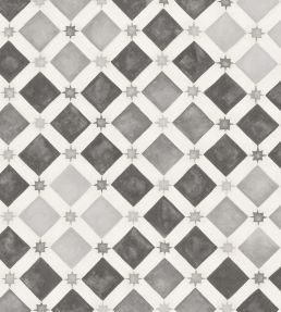 Zellige Wallpaper by Cole & Son Soot/Snow