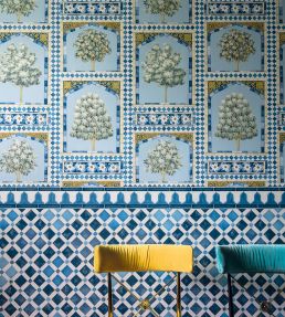 Zellige Wallpaper by Cole & Son Soot/Snow