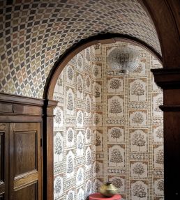 Zellige Wallpaper by Cole & Son Spice/Charcoal