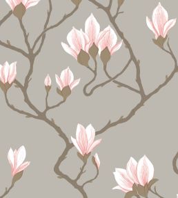 Magnolia Wallpaper by Cole & Son Alabaster Pink on Silver