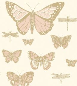 Butterflies & Dragonflies Wallpaper by Cole & Son Pink & Ivory