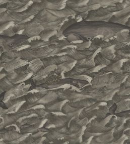 Melville Wallpaper by Cole & Son Metallic Charcoal