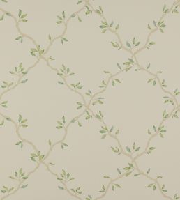 Leaf Trellis Wallpaper by Colefax and Fowler Pale Green