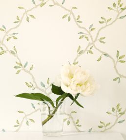 Leaf Trellis Wallpaper by Colefax and Fowler Pale Green