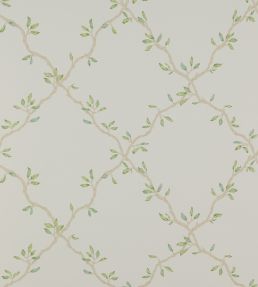 Leaf Trellis Wallpaper by Colefax and Fowler Ivory/Green