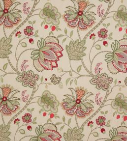 Baptista Linen Fabric by Colefax and Fowler Pink/Green