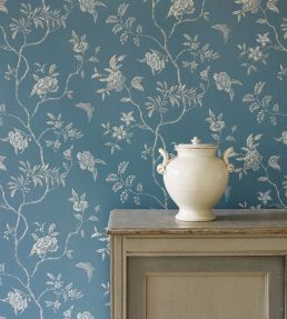 Delancey Wallpaper by Colefax and Fowler Aqua