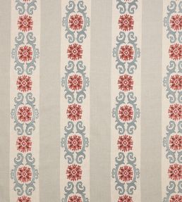 Theodore Fabric by Colefax and Fowler Tomato/Blue
