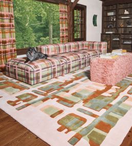 Layered Collina Strada Plaid rug Garden Pop CSPLGP180270 Garden Pop