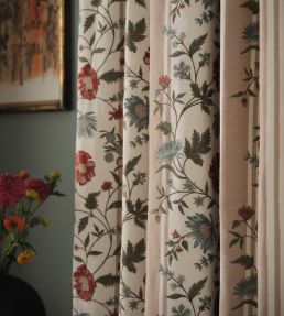 Colmar Fabric by Nina Campbell Beige/Russet/Teal