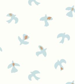 Colombe Wallpaper by Caselio Blanc bleu ciel