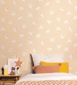Colombe Wallpaper by Caselio Rose blanc